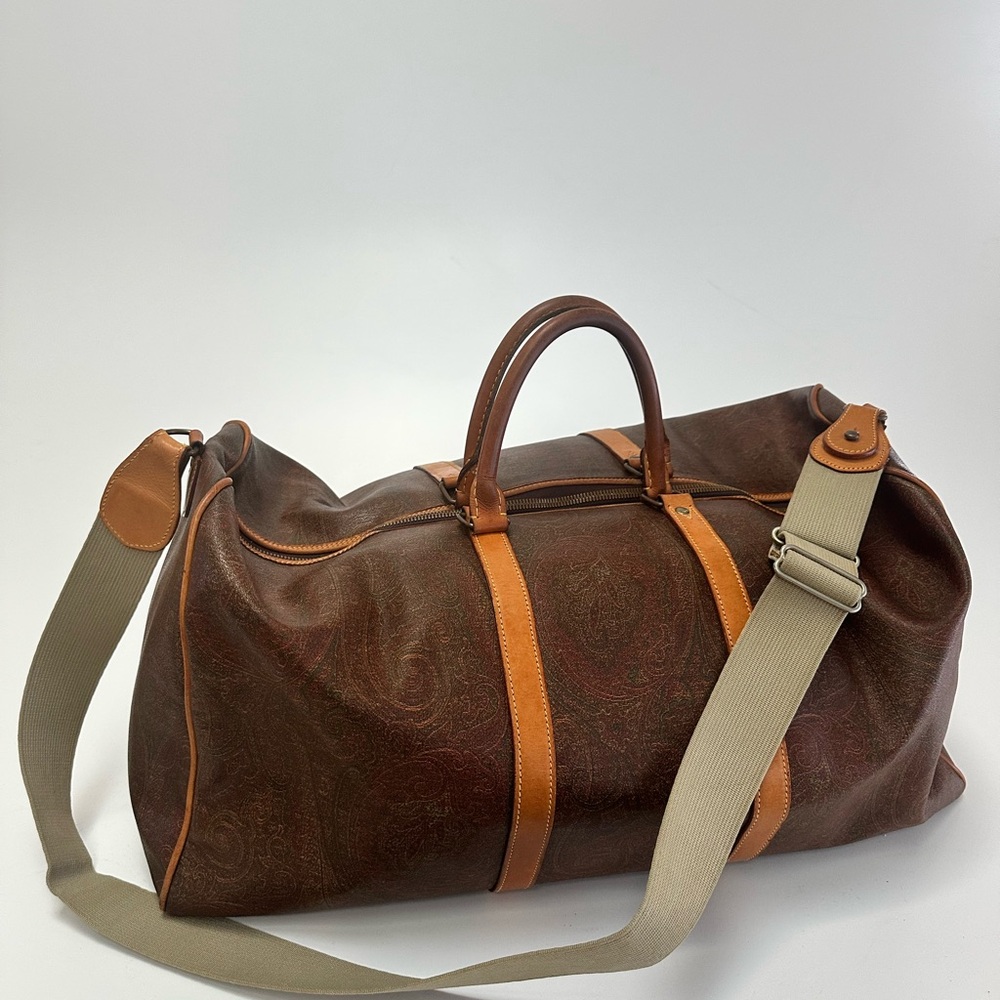 ETRO Milano Paisley Large Weekender Travel Duffel Bag with Crossbody Strap